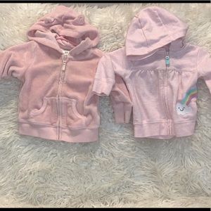 Carters baby girl zip-up sweaters
